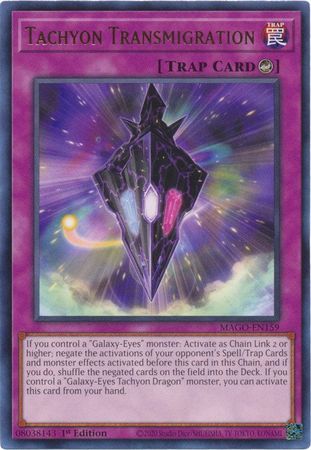 Tachyon Transmigration - MAGO-EN159 - Rare 1st Edition Maximum Gold 1st Edition Singles (espanol)