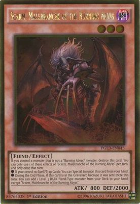 SH Scarm, Malebranche of the Burning Abyss - PGL3-EN043 - Gold Rare 1st Edition Premium Gold: Infinite Gold Singles