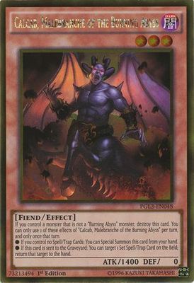 SH Calcab, Malebranche of the Burning Abyss - PGL3-EN048 - Gold Rare 1st Edition Premium Gold: Infinite Gold Singles