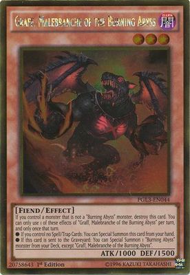 Graff, Malebranche of the Burning Abyss - PGL3-EN044 - Gold Rare 1st Edition Premium Gold: Infinite Gold Singles