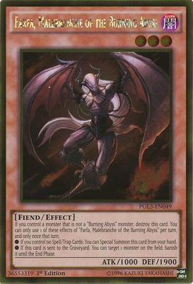Farfa, Malebranche of the Burning Abyss - PGL3-EN049 - Gold Rare 1st Edition Premium Gold: Infinite Gold Singles