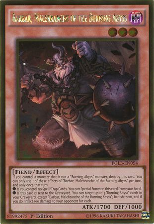 SH Barbar, Malebranche of the Burning Abyss - PGL3-EN054 - Gold Rare 1st Edition Premium Gold: Infinite Gold Singles