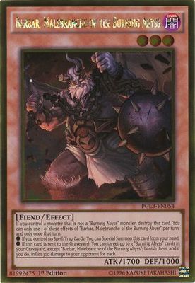 SH Barbar, Malebranche of the Burning Abyss - PGL3-EN054 - Gold Rare 1st Edition Premium Gold: Infinite Gold Singles