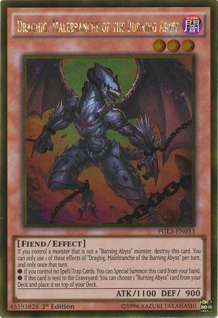 SH Draghig, Malebranche of the Burning Abyss - PGL3-EN053 - Gold Rare 1st Edition Premium Gold: Infinite Gold Singles