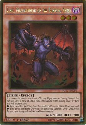 SH Libic, Malebranche of the Burning Abyss - PGL3-EN050 - Gold Rare 1st Edition Premium Gold: Infinite Gold Singles