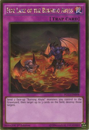 Fire Lake of the Burning Abyss - PGL3-EN098 - Gold Rare 1st Edition Premium Gold: Infinite Gold Singles