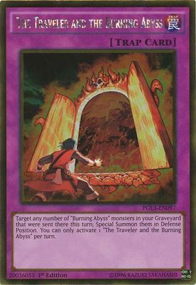 The Traveler and the Burning Abyss - PGL3-EN097 - Gold Rare 1st Edition Premium Gold: Infinite Gold Singles