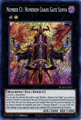 SH Number C1: Numeron Chaos Gate Sunya - BLAR-EN021 - Secret Rare 1st Edition Battles of Legend: Armageddon 1st Edition Singles