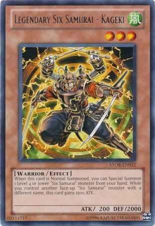 Legendary Six Samurai - Kageki - STOR-EN022 - Rare Unlimited Storm of Ragnarok Unlimited Singles