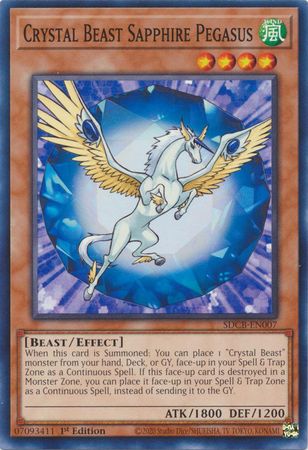 Crystal Beast Sapphire Pegasus - SDCB-EN007 - Common 1st Edition Legend of the Crystal Beasts 1st Edition Singles