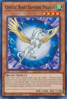 Crystal Beast Sapphire Pegasus - SDCB-EN007 - Common 1st Edition Legend of the Crystal Beasts 1st Edition Singles