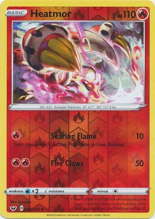 Heatmor - 026/202 - Uncommon Reverse Holo Sword &amp; Shield (Base Set) Reverse Holo Singles