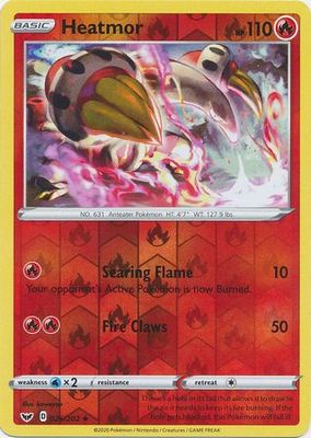Heatmor - 026/202 - Uncommon Reverse Holo Sword &amp; Shield (Base Set) Reverse Holo Singles