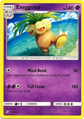 Exeggutor - 74/236 - Rare Sun &amp; Moon: Unified Minds Singles