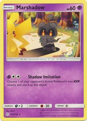 Marshadow - 103/236 - Rare Sun &amp; Moon: Cosmic Eclipse Singles (Español)