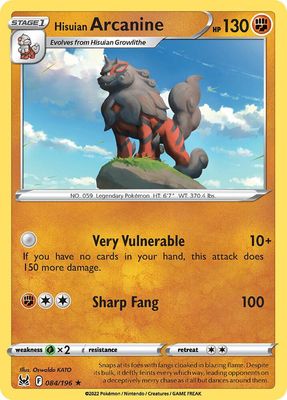 Hisuian Arcanine - 084/196 - Deck Exclusives (PR) Deck Exclusives