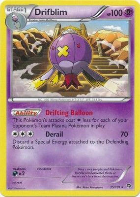 Drifblim - 35/101 - Rare Black &amp; White 10: Plasma Blast Singles