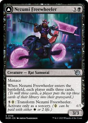 Nezumi Freewheeler // Hideous Fleshwheeler 0119 - March of the Machine (MOM) (Español)