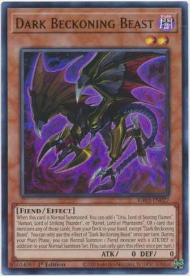 Dark Beckoning Beast - RA03-EN027 - Ultra Rare 1st Edition Quarter Century Bonanza 1st Edition Singles