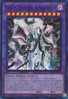 Clorless, Chaos King of Dark World - MZMI-EN014 - Super Rare 1st Edition Maze of Millennia 1st Edition Singles