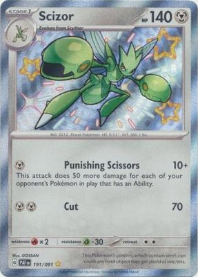 SH Scizor - 191/091 - Shiny Rare Scarlet &amp; Violet: Paldean Fates Singles