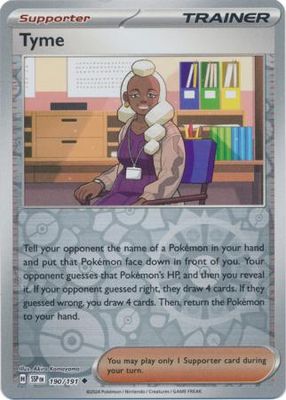 Tyme - 190/191 - Uncommon Reverse Holo Scarlet &amp; Violet: Surging Sparks Reverse Singles (Español)