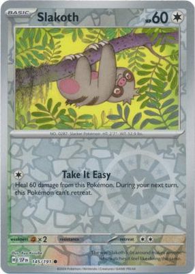 Slakoth - 145/191 - Common Reverse Holo Scarlet &amp; Violet: Surging Sparks Reverse Singles (Español)