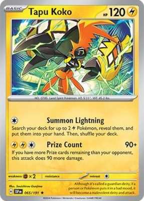 Tapu Koko - 065/191 -  Rare Scarlet &amp; Violet: Surging Sparks Singles (Español)