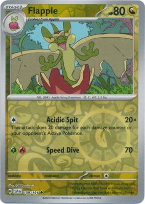 Flapple - 139/191 - Uncommon Reverse Holo Scarlet &amp; Violet: Surging Sparks Reverse Singles (Español)