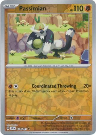 Passimian - 111/191 - Uncommon Reverse Holo Scarlet &amp; Violet: Surging Sparks Reverse Singles (Español)