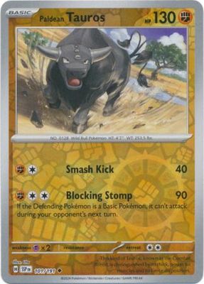 Paldean Tauros - 101/191 - Uncommon Reverse Holo Scarlet &amp; Violet: Surging Sparks Reverse Singles (Español)