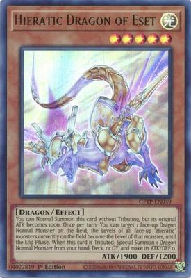 Hieratic Dragon of Eset - GFTP-EN049 - Ultra Rare 1st Edition Ghosts From The Past 1st Edition Singles