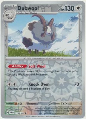 Dubwool - 125/142 - Uncommon Reverse Holo Scarlet &amp; Violet: Stellar Crown Reverse Singles