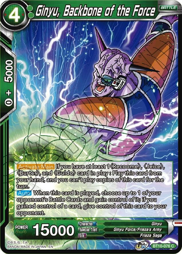 Ginyu, Backbone of the Force - Rise of the Unison Warrior (DBS-B10) Rise of the Unison Warrior Foil