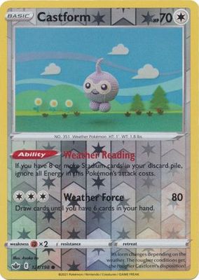 Castform - 121/198 - Common Reverse Holo Sword &amp; Shield: Chilling Reign Reverse Holo Singles