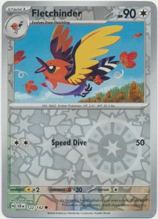Fletchinder - 122/142 - Common Reverse Holo Scarlet &amp; Violet: Stellar Crown Reverse Singles