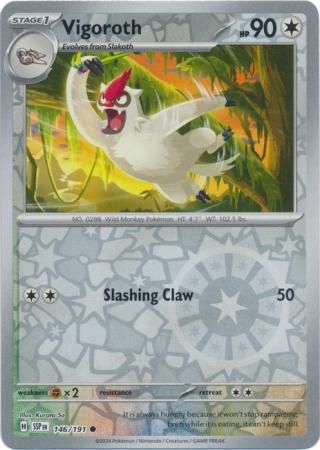 Vigoroth - 146/191 - Common Reverse Holo Scarlet &amp; Violet: Surging Sparks Reverse Singles