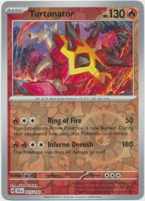 Turtonator - 025/142 - Common Reverse Holo Scarlet &amp; Violet: Stellar Crown Reverse Singles