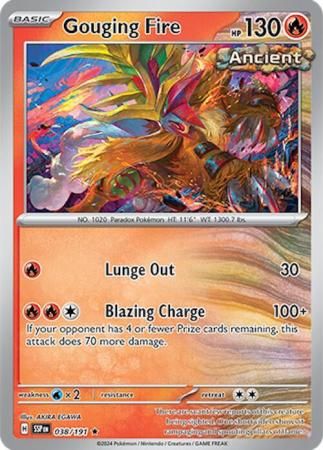Gouging Fire - 038/191 - Holo Rare Scarlet &amp; Violet: Surging Sparks Singles
