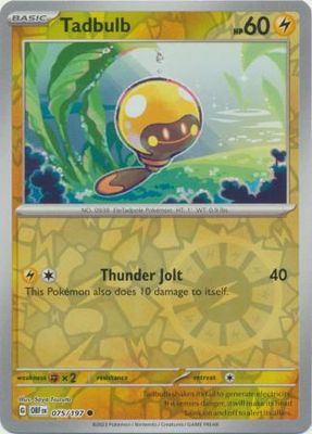 Tadbulb - 075/197 - Common Reverse Holo Scarlet &amp; Violet: Obsidian Flames Reverse Holo Singles
