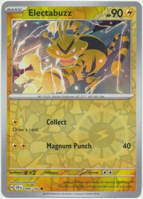 Electabuzz - 046/142 - Common Reverse Holo Scarlet &amp; Violet: Stellar Crown Reverse Singles