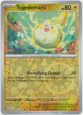 Togedemaru - 054/142 - Uncommon Reverse Holo Scarlet &amp; Violet: Stellar Crown Reverse Singles
