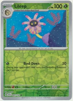 Lileep - 005/142 - Common Reverse Holo Scarlet &amp; Violet: Stellar Crown Reverse Singles