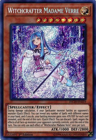 SH Witchcrafter Madame Verre - INCH-EN019 - Secret Rare 1st Edition The Infinity Chasers Singles