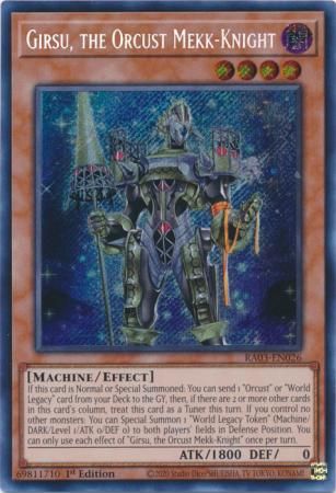 Girsu, the Orcust Mekk-Knight - RA03-EN026 - Secret Rare 1st Edition Quarter Century Bonanza 1st Edition Singles