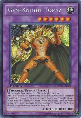 GA Gem-Knight Topaz - HA05-EN021 - Secret Rare 1st Edition Hidden Arsenal 5 1st Edition Singles