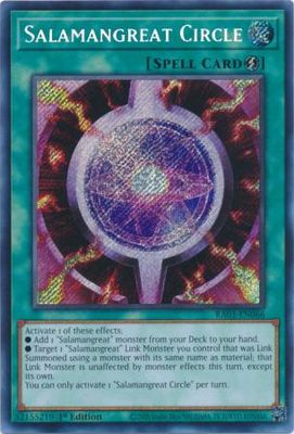 Salamangreat Circle - RA03-EN066 - Secret Rare 1st Edition Quarter Century Bonanza 1st Edition Singles