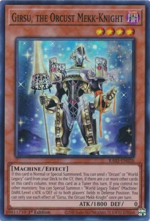 Girsu, the Orcust Mekk-Knight - RA03-EN026 - Super Rare 1st Edition Quarter Century Bonanza 1st Edition Singles