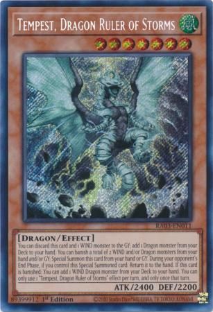 Tempest, Dragon Ruler of Storms - RA03-EN011 - Secret Rare 1st Edition Quarter Century Bonanza 1st Edition Singles