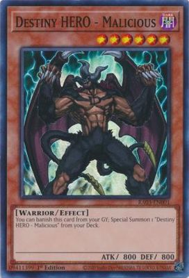 Destiny HERO - Malicious - RA03-EN001 - Super Rare 1st Edition Quarter Century Bonanza 1st Edition Singles